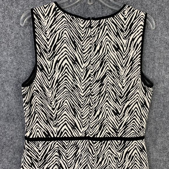 Ann Taylor Sheath Dress Women Sz 12 Zebra Inspired Print Sleeveless Knee Length - Picture 7 of 8